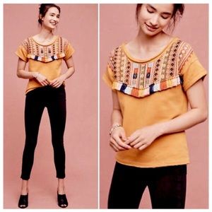 Anthropologie | Chloe Oliver Embroidered Top